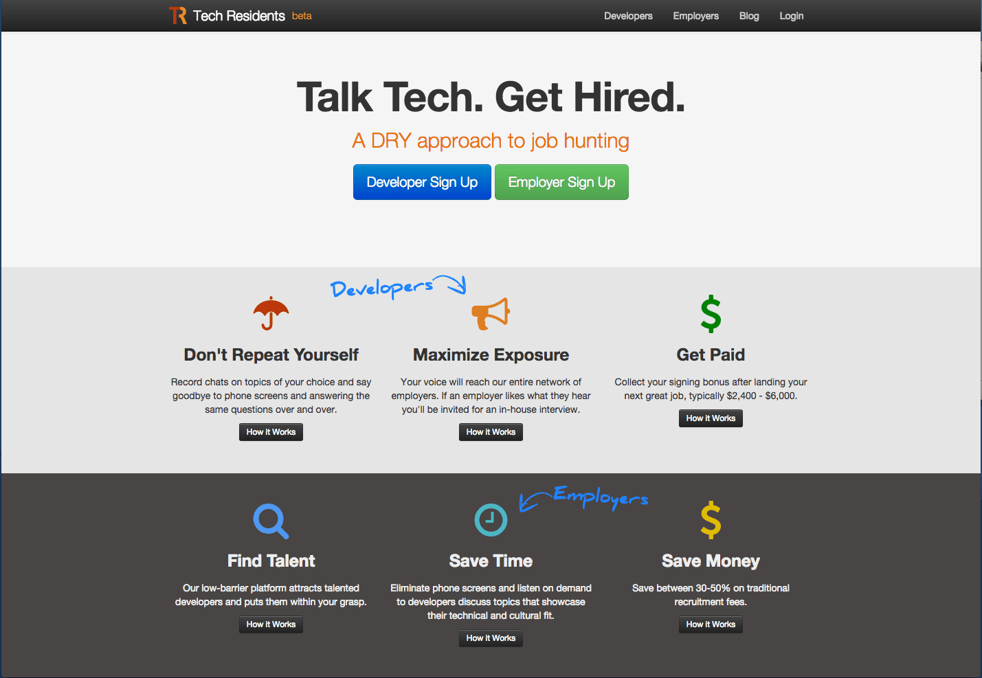 Tech Residents Landing Page